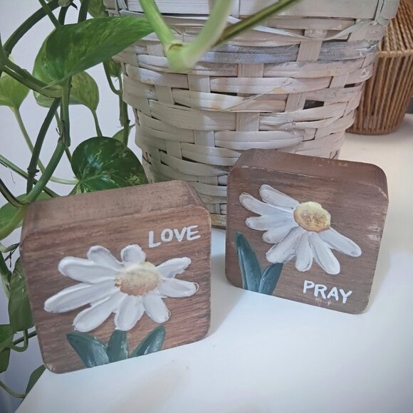 Home Decor Pray + Love Wooden Blocks - Picture 1 of 6